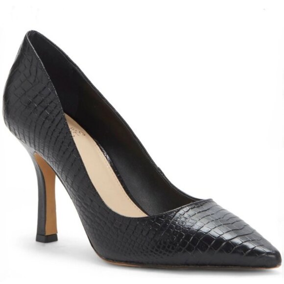 Vince Camuto Avaden Black Crocodile Pumps, 7 - Picture 1 of 12